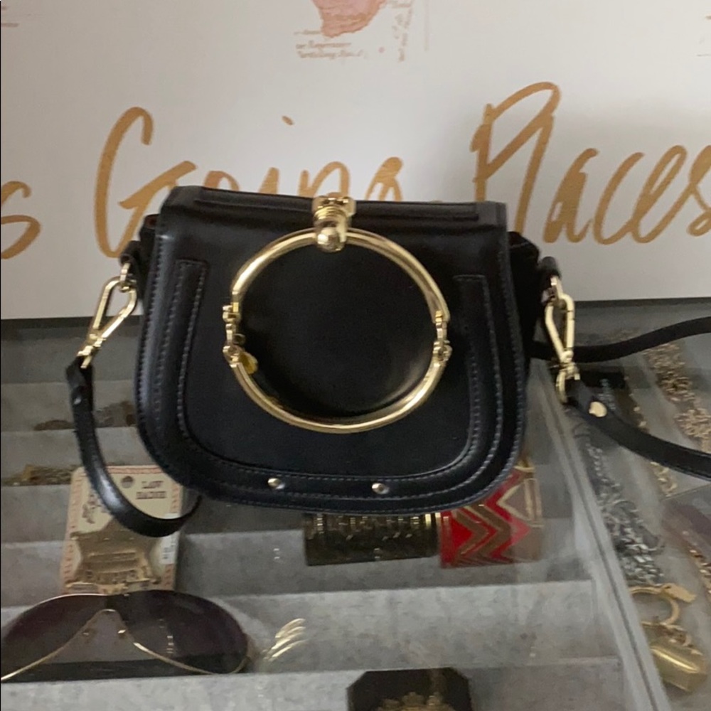 Black bracelet bag